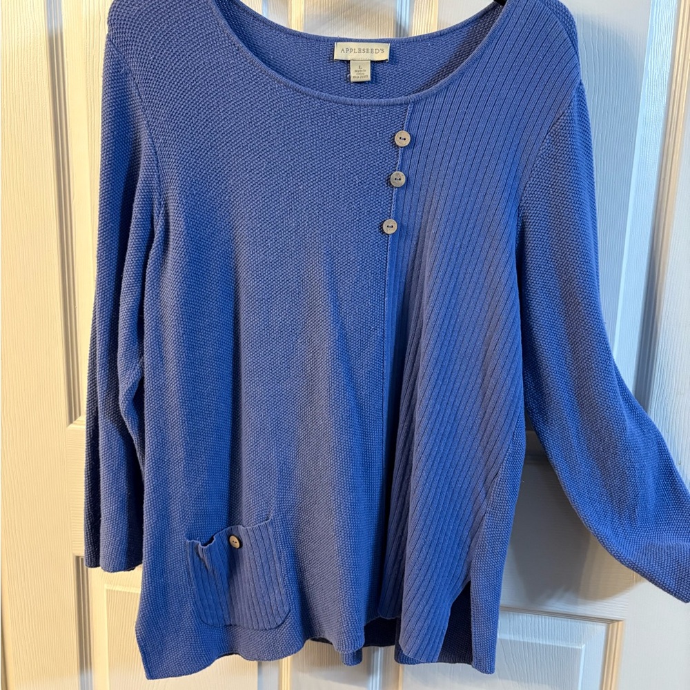 Appleseed's Classic Blue Knit Sweater